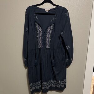 Knox Rose Dark Blue Embroidered Dress